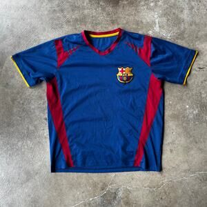 VINTAGE FC BARCELONA SOUVENIR JERSEY SHIRT FAN KIT FITS MENS LARGE